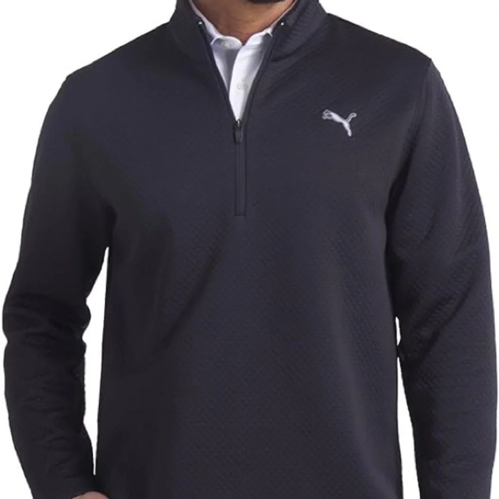 NWT PUMA Men's Black Pebble 1/4 Zip - Picture 1 of 4